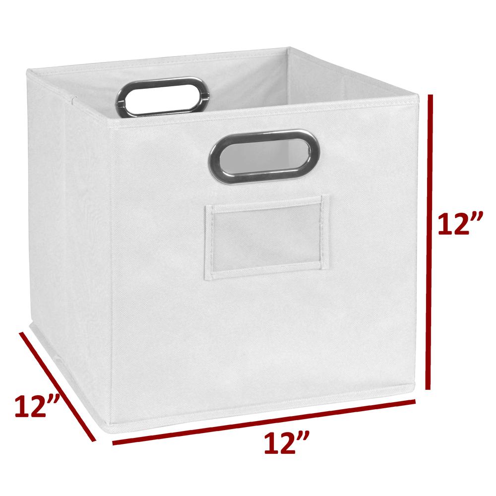 Niche Cubo Storage Set - 12 Cubes and 6 Canvas Bins- White Wood Grain/White. Picture 3