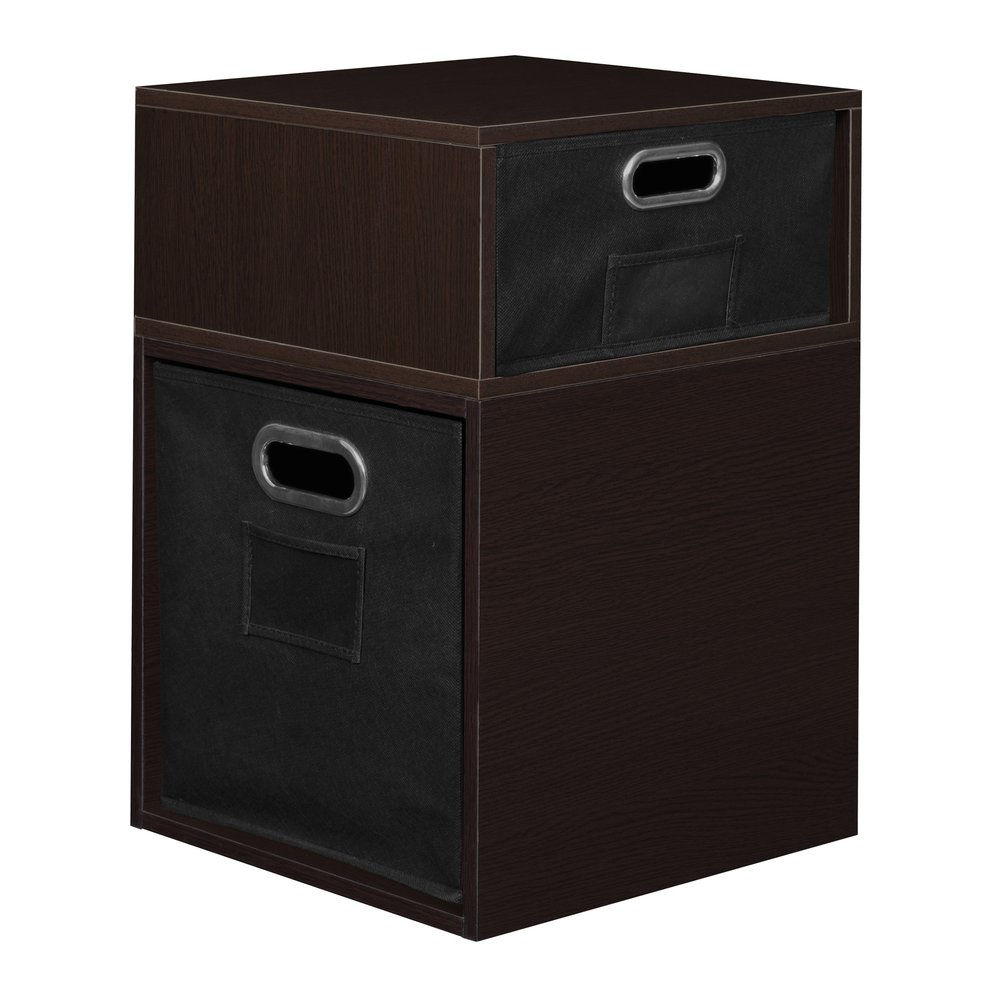 Niche Cubo Storage Set- 1 Half Cube/1 Full Cube with Foldable Storage Bins- Truffle/Black. Picture 3