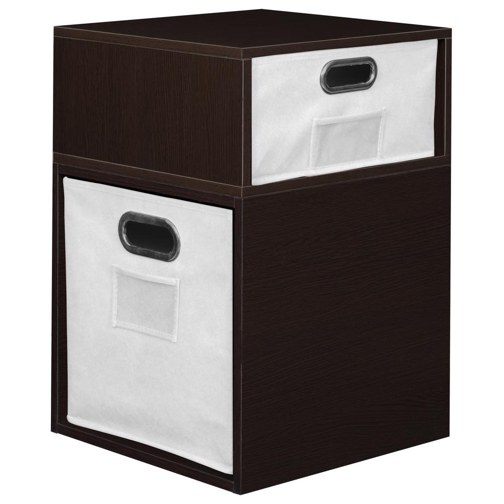 Niche Cubo Storage Set- 1 Full Cube/1 Half Cube with Foldable Storage Bins- Truffle/White. Picture 3