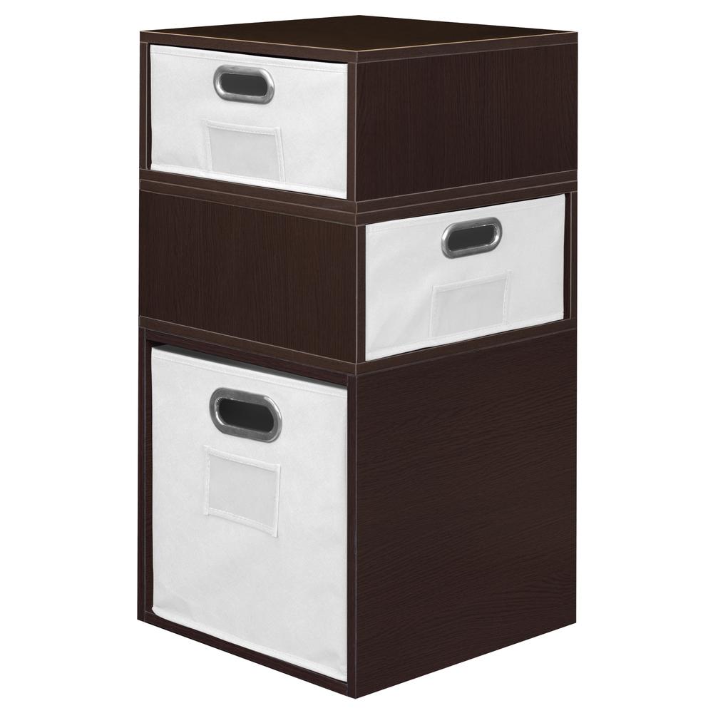 Niche Cubo Storage Set- 1 Full Cube/2 Half Cubes with Foldable Storage Bins- Truffle/White. Picture 3