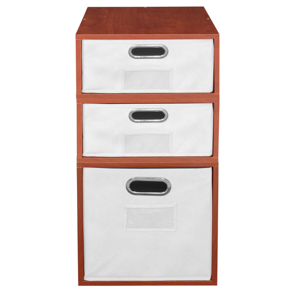 Niche Cubo Storage Set- 1 Full Cube/2 Half Cubes with Foldable Storage Bins- Cherry/White. Picture 2