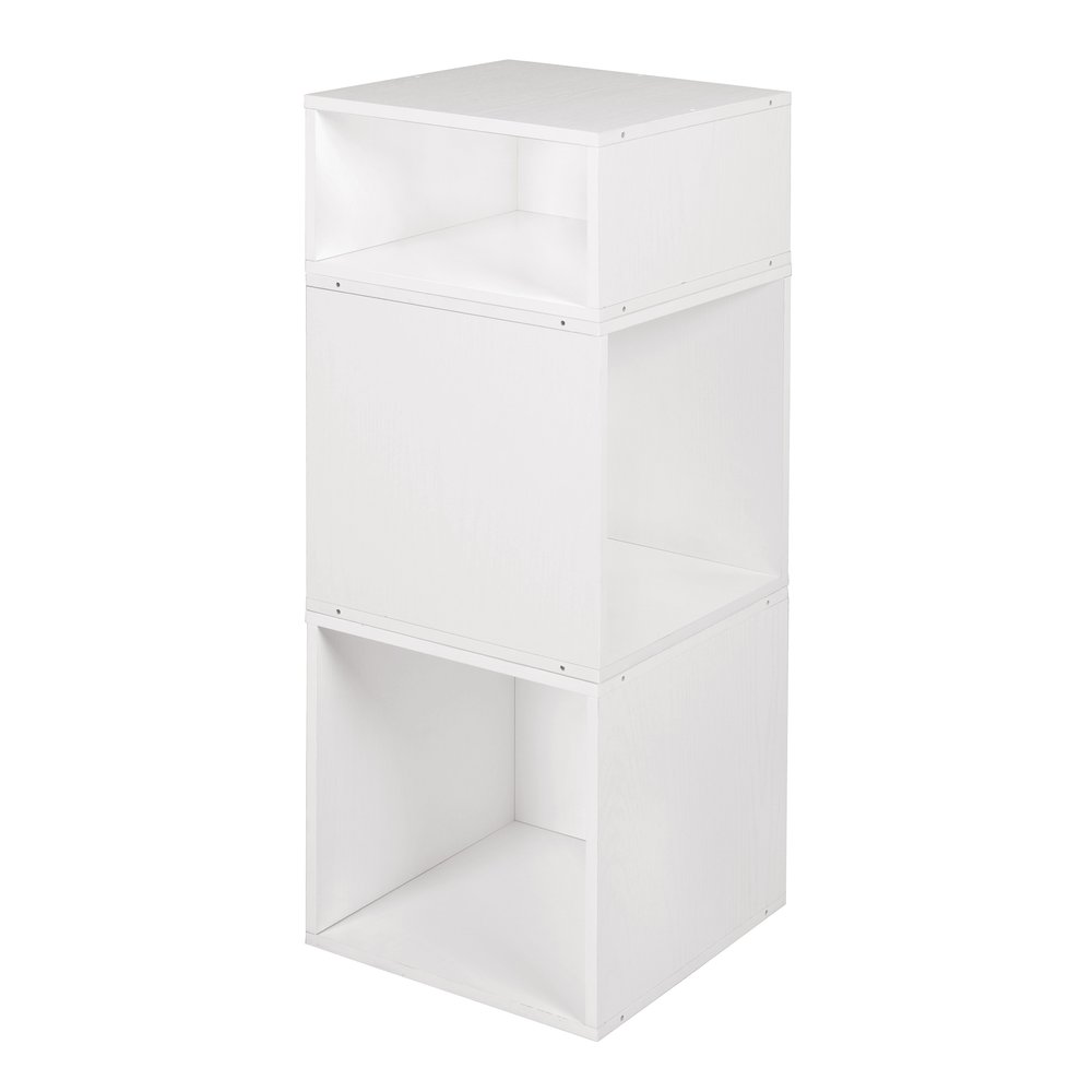 Niche Cubo Storage Set- 2 Full Cubes/1 Half Cube- White Wood Grain. Picture 2