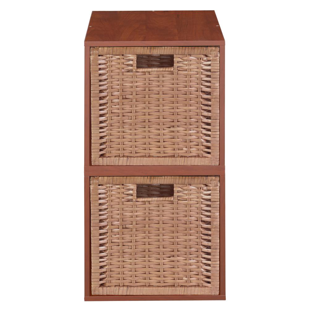 Niche Cubo Storage Set - 2 Cubes and 2 Wicker Baskets- Cherry/Natural. Picture 5