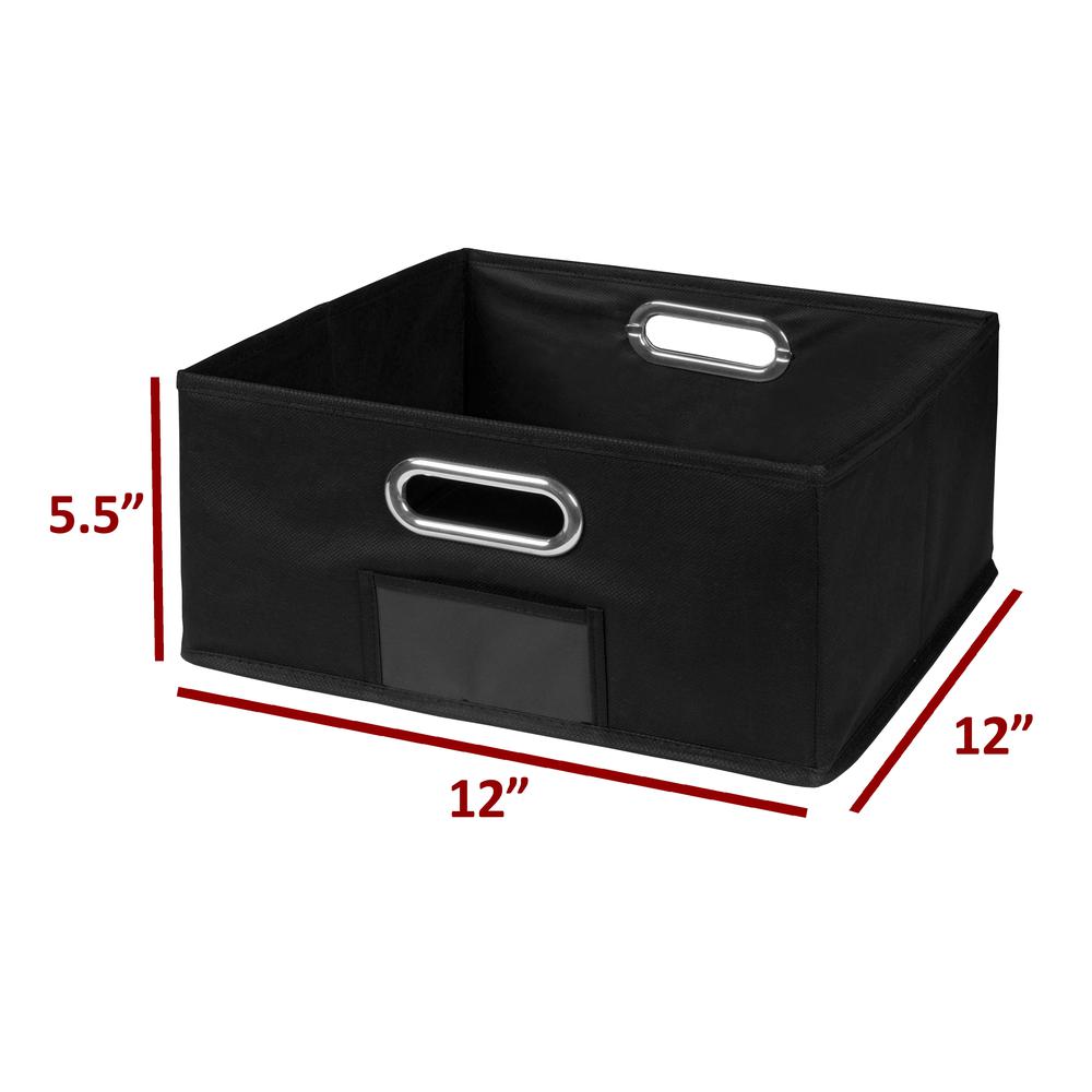 Niche Cubo Storage Set- 3 Full Cubes/6 Half Cubes with Foldable Storage Bins- Truffle/Black. Picture 5