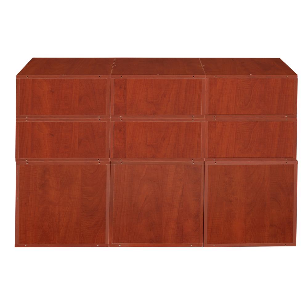 Niche Cubo Storage Set- 3 Full Cubes/6 Half Cubes with Foldable Storage Bins- Cherry/Natural. Picture 3