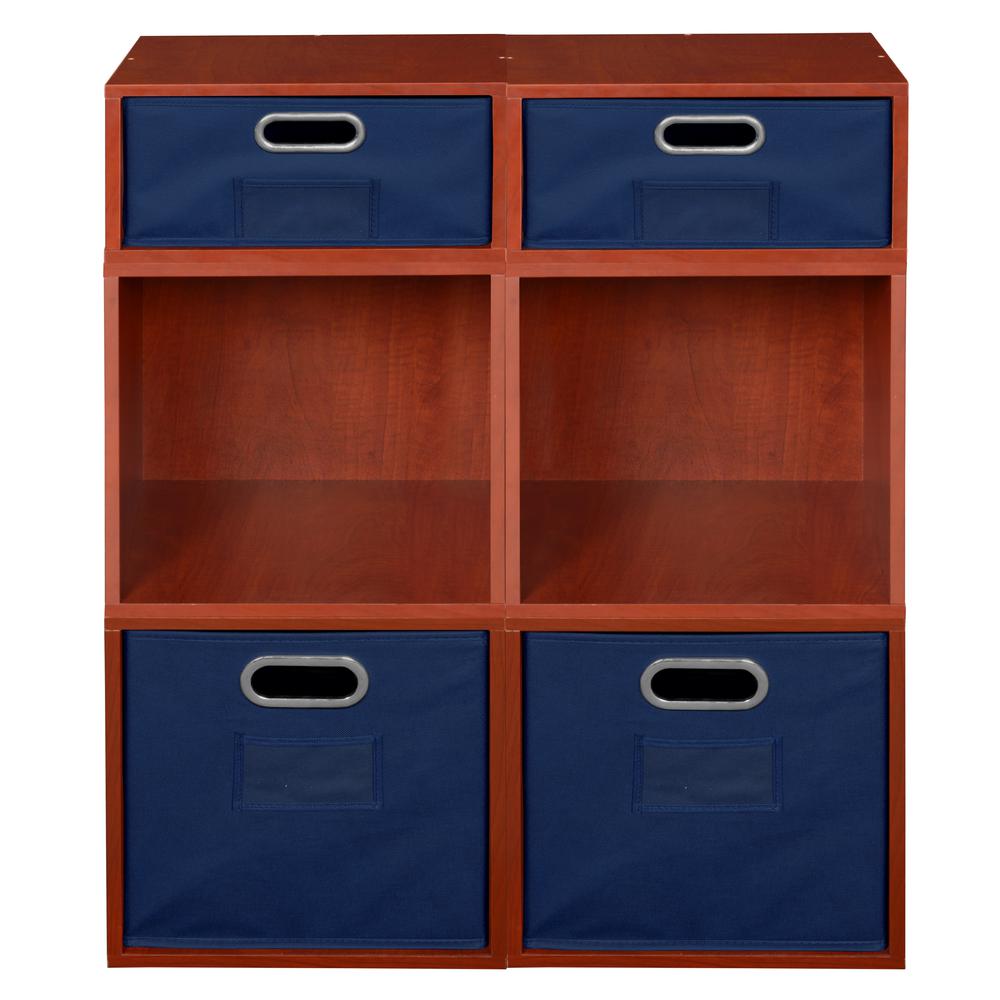 Niche Cubo Storage Set- 4 Full Cubes/2 Half Cubes with Foldable Storage Bins- Cherry/Blue. Picture 2