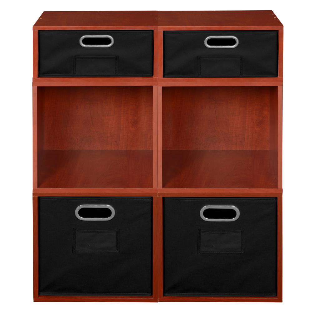 Niche Cubo Storage Set- 4 Full Cubes/2 Half Cubes with Foldable Storage Bins- Cherry/Black. Picture 2