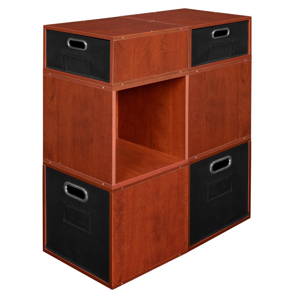 Niche Cubo Storage Set- 4 Full Cubes/2 Half Cubes with Foldable Storage Bins- Cherry/Black. Picture 4