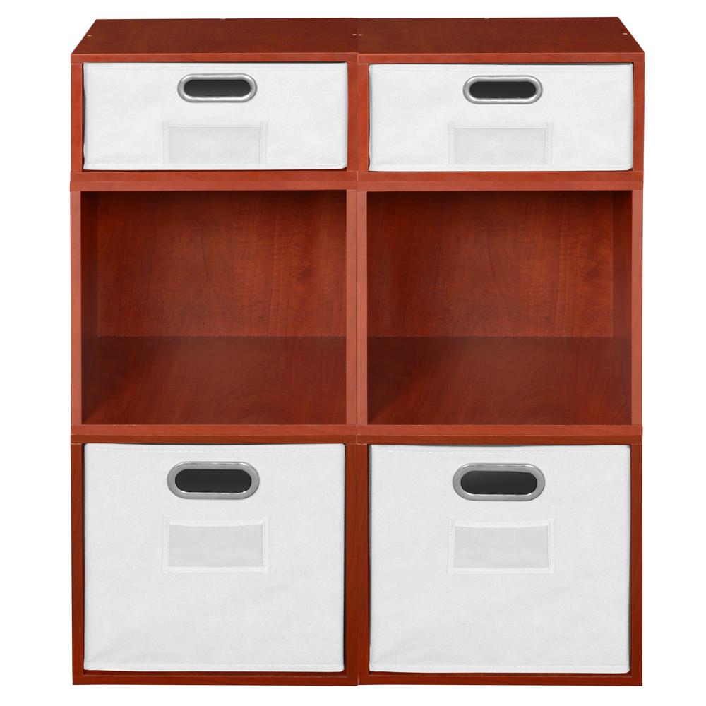 Niche Cubo Storage Set- 4 Full Cubes/2 Half Cubes with Foldable Storage Bins- Cherry/White. Picture 2