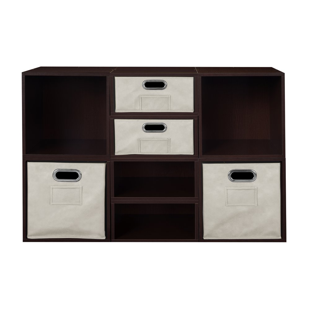 Niche Cubo Storage Set- 4 Full Cubes/4 Half Cubes with Foldable Storage Bins- Truffle/Natural. Picture 2