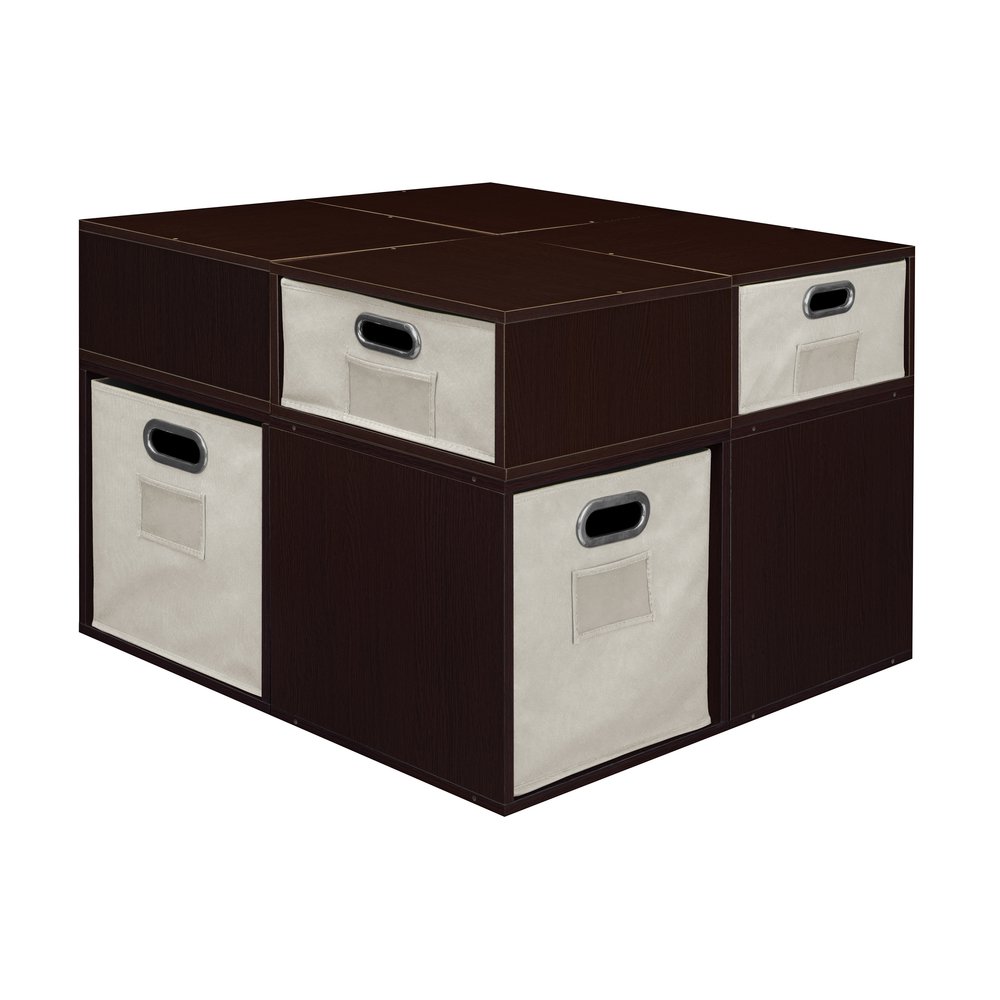 Niche Cubo Storage Set- 4 Full Cubes/4 Half Cubes with Foldable Storage Bins- Truffle/Natural. Picture 3