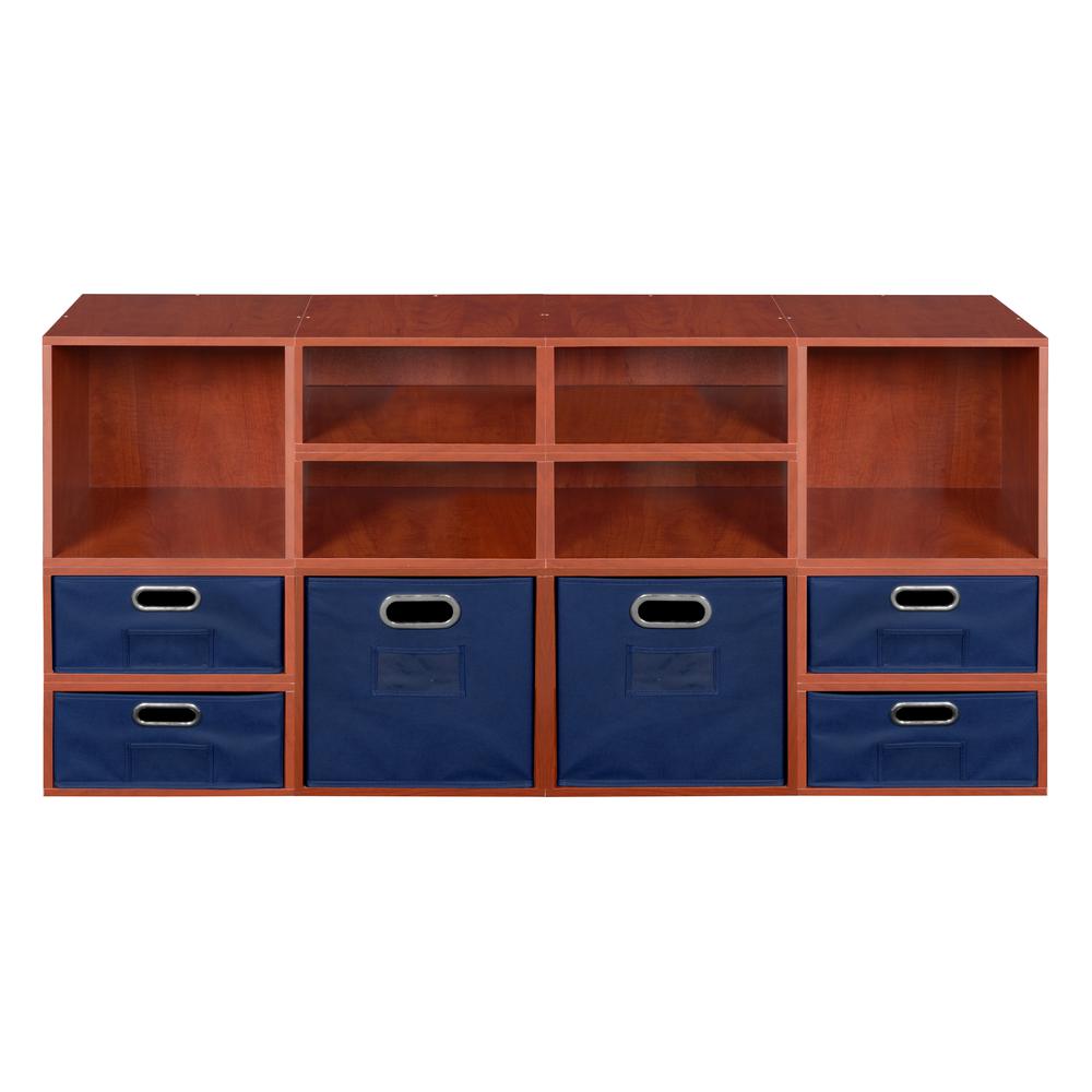 Niche Cubo Storage Set- 4 Full Cubes/8 Half Cubes with Foldable Storage Bins- Cherry/Blue. Picture 2