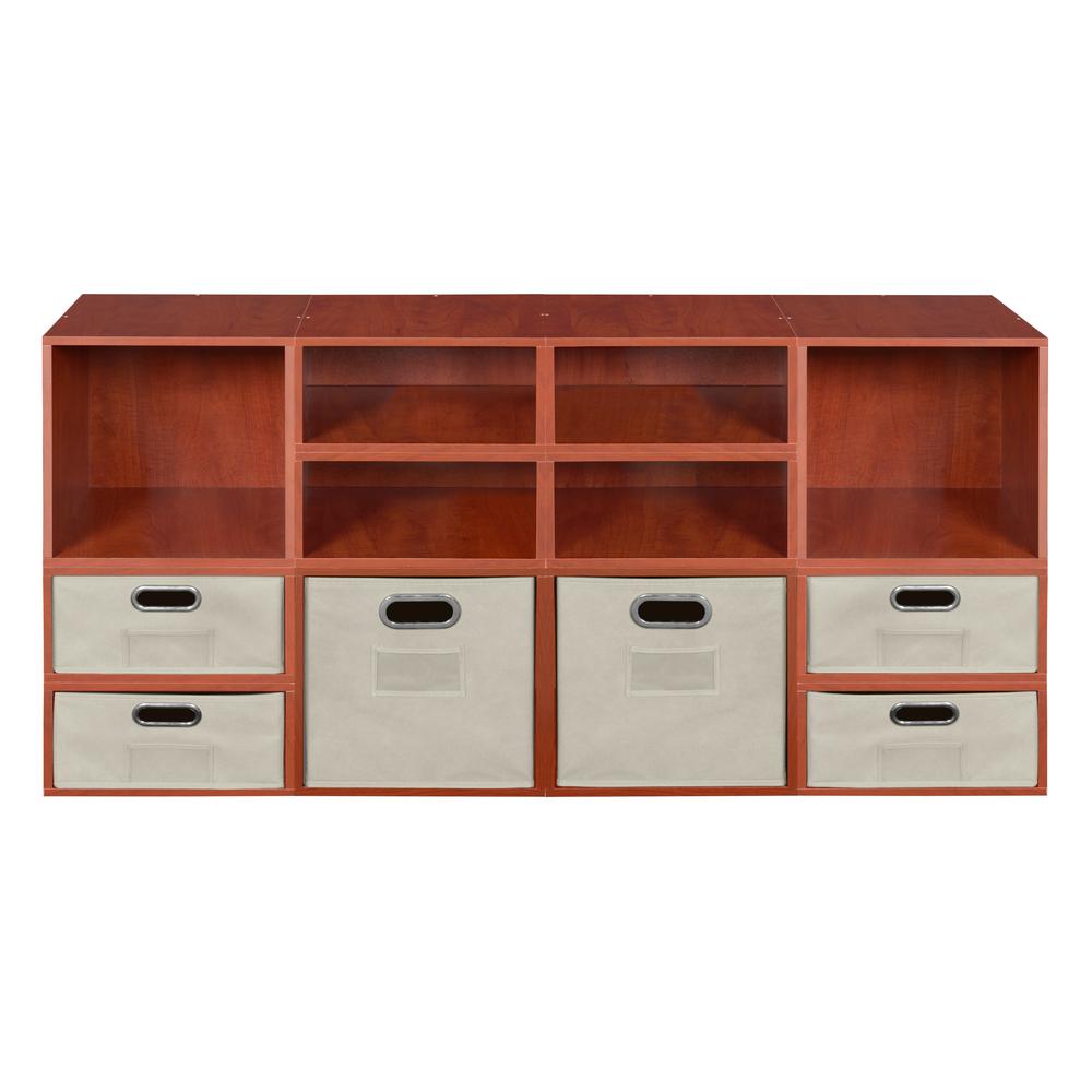 Niche Cubo Storage Set- 4 Full Cubes/8 Half Cubes with Foldable Storage Bins- Cherry/Natural. Picture 2
