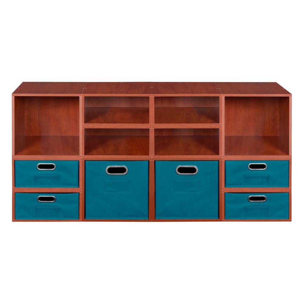 Niche Cubo Storage Set- 4 Full Cubes/8 Half Cubes with Foldable Storage Bins- Cherry/Teal. Picture 2