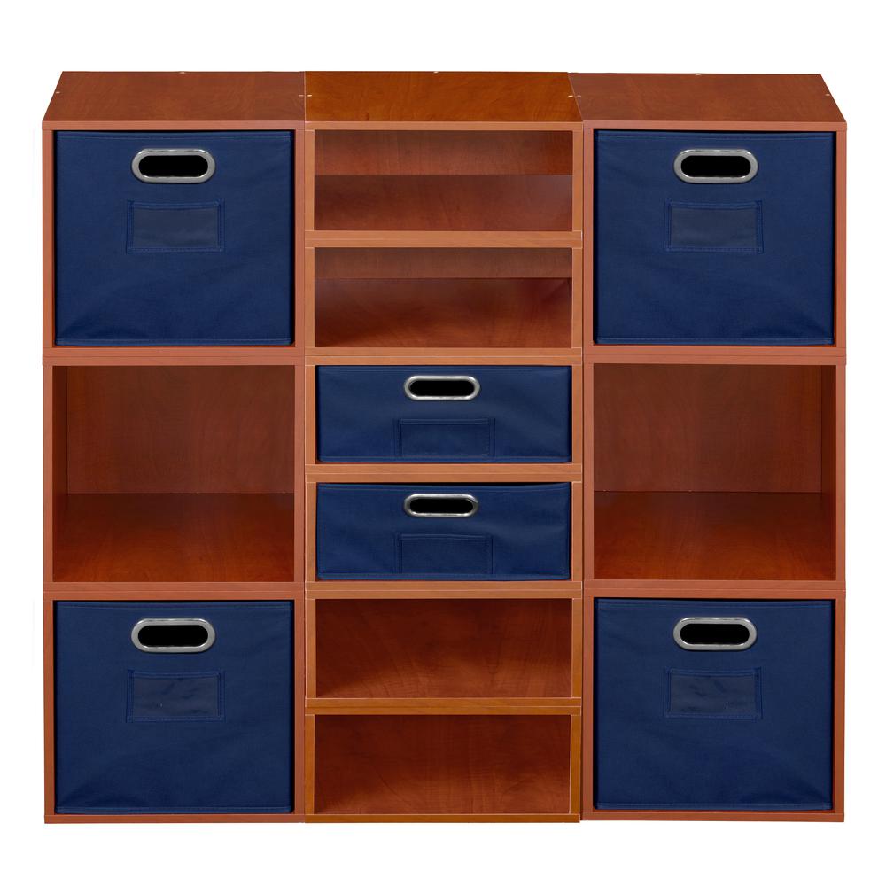 Niche Cubo Storage Set- 6 Full Cubes/6 Half Cubes with Foldable Storage Bins- Cherry/Blue. Picture 2