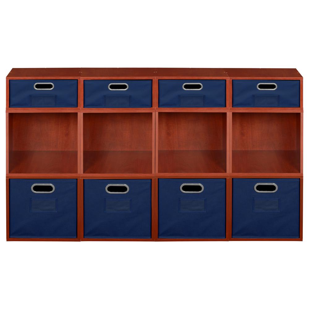 Niche Cubo Storage Set- 8 Full Cubes/4 Half Cubes with Foldable Storage Bins- Cherry/Blue. Picture 2
