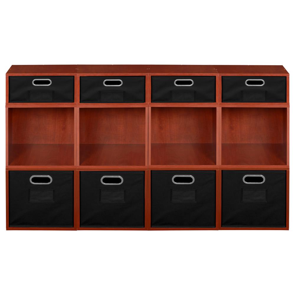 Niche Cubo Storage Set- 8 Full Cubes/4 Half Cubes with Foldable Storage Bins- Cherry/Black. Picture 2