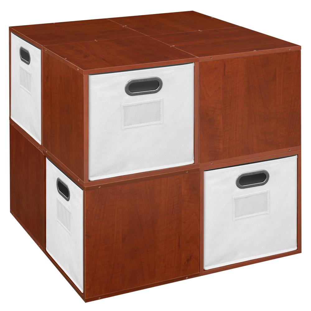 Niche Cubo Storage Set - 8 Cubes and 4 Canvas Bins- Cherry/White. Picture 5
