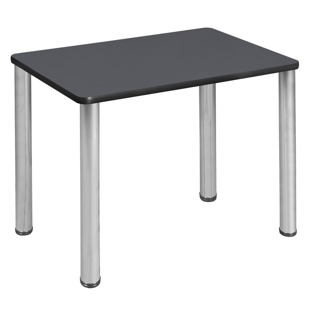 18.5" x 26" Rectangle Desk - Grey/ Chrome. Picture 1