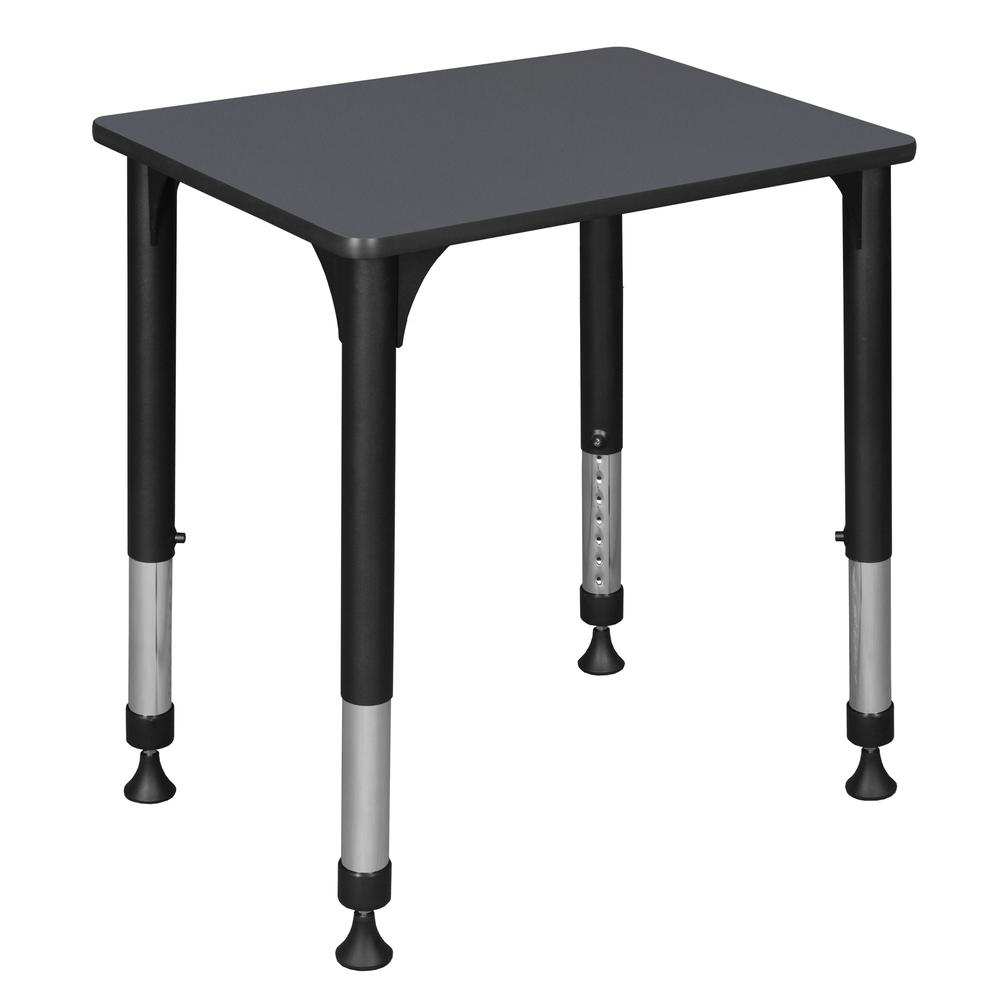 18.5" x 26" Rectangle Height Adjustable School Desk- Grey. Picture 1