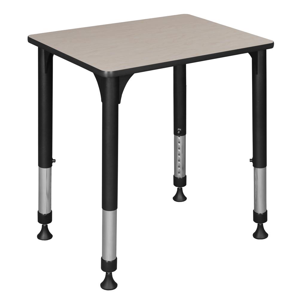 18.5" x 26" Rectangle Height Adjustable School Desk- Maple. Picture 1