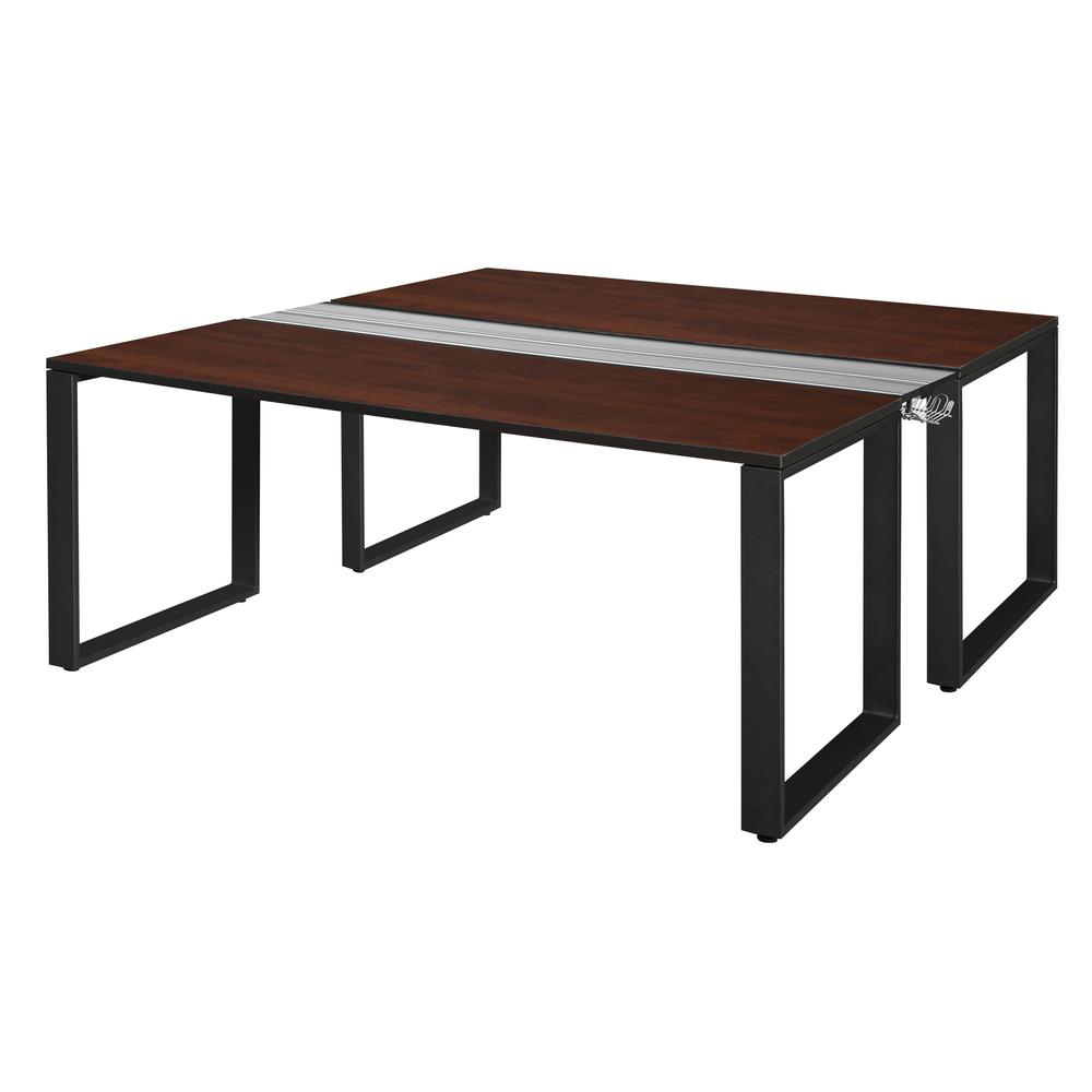 Structure 72" x 24" Benching System - Cherry/ Black. Picture 1
