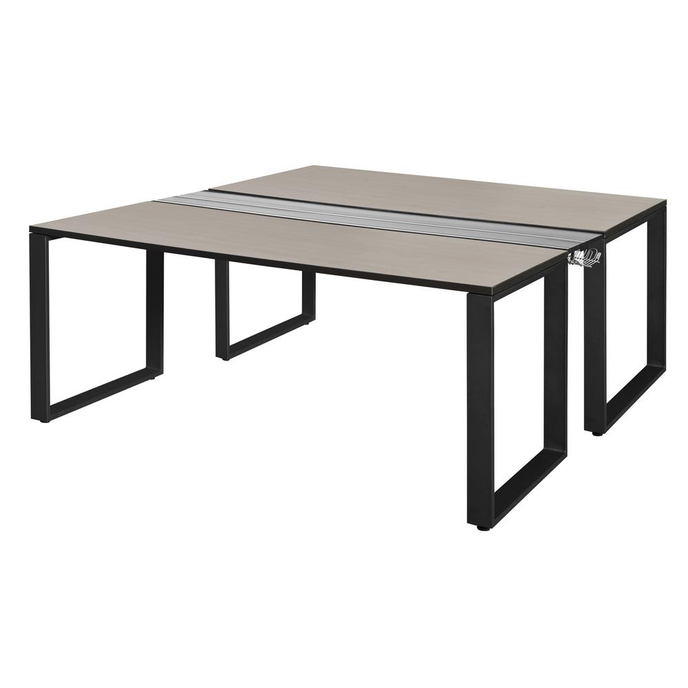 Structure 72" x 24" Benching System - Maple/ Black. Picture 1