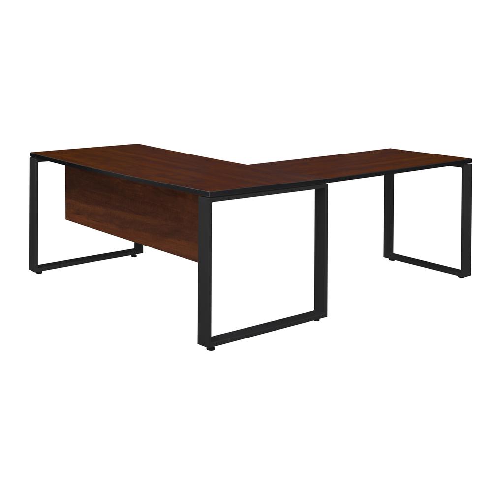 Structure 60" x 30" L-Desk Shell with 42" Return- Cherry/Black. Picture 2