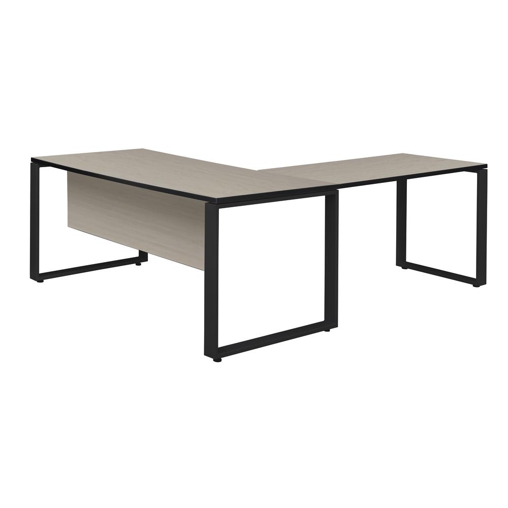 Structure 60" x 30" L-Desk Shell with 42" Return- Maple/Black. Picture 2