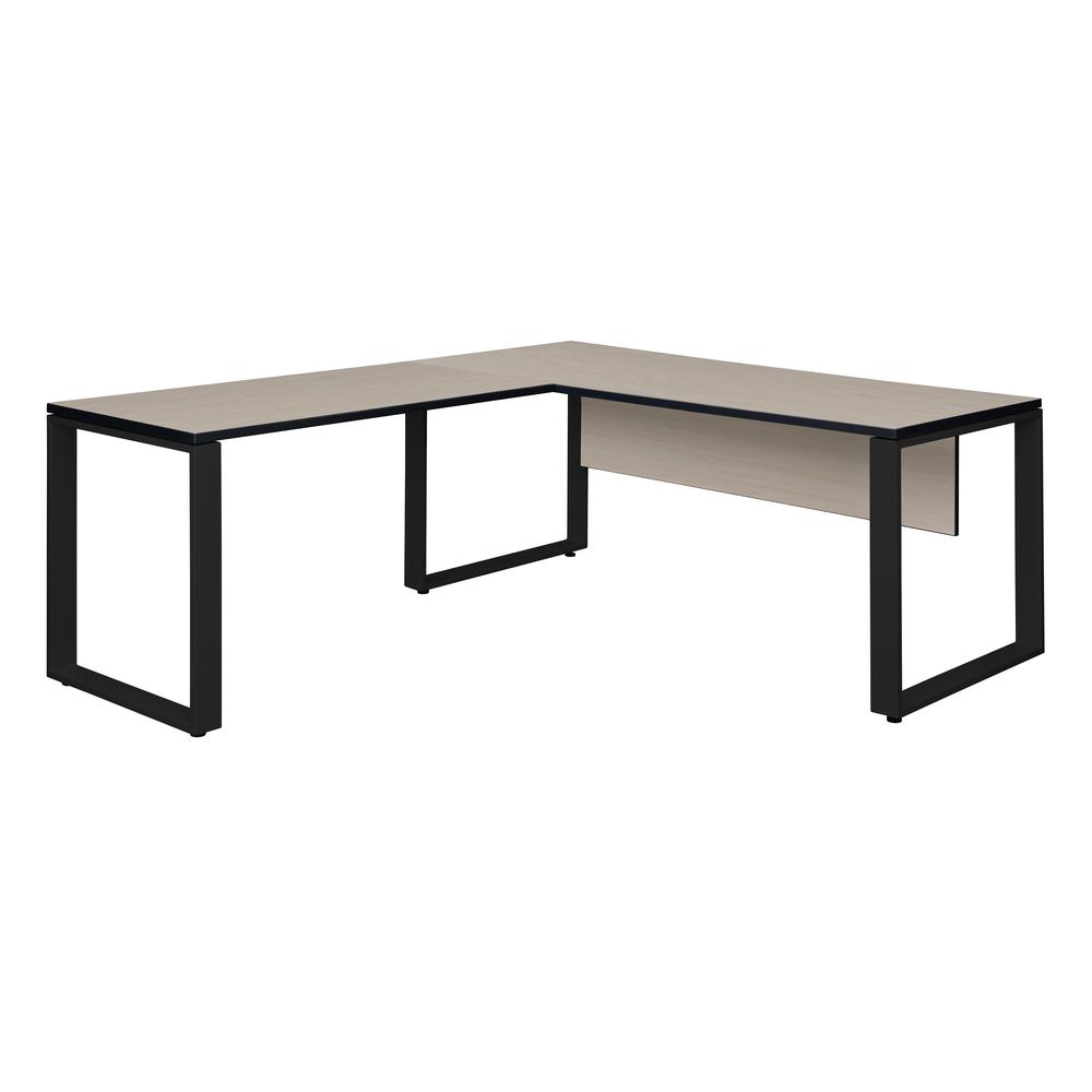 Structure 72" x 30" L-Desk Shell with 42" Return- Maple/Black. Picture 1