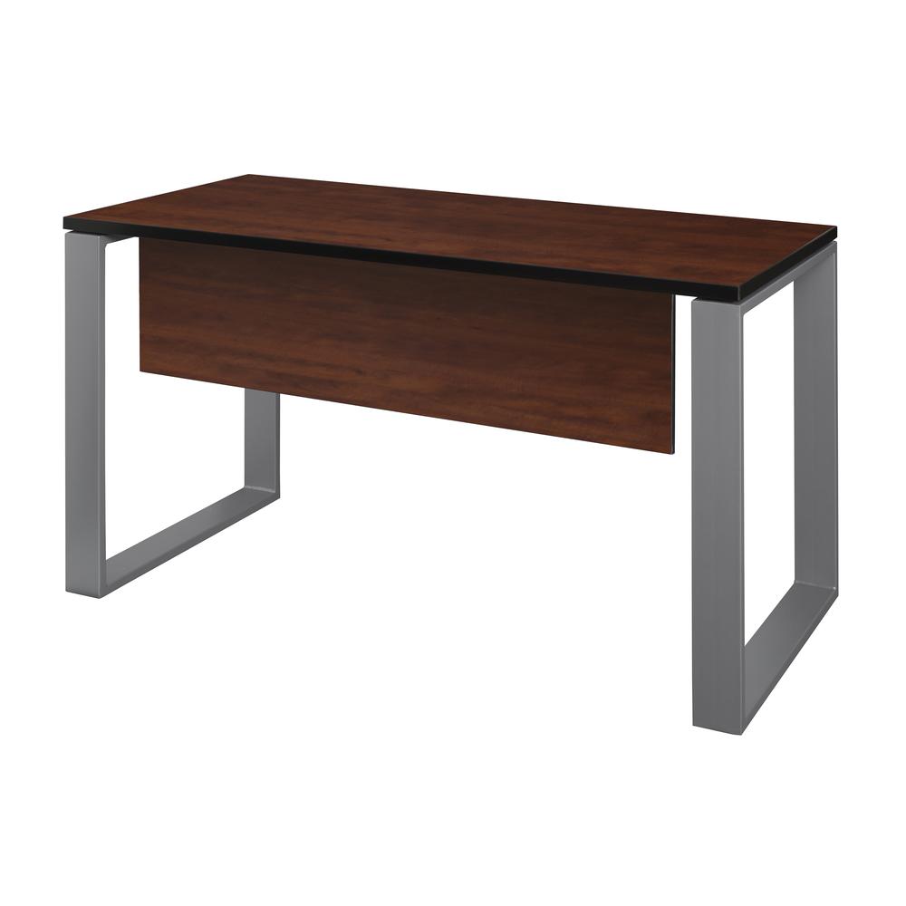 Regency Structure 42 x 24 in. Seminar Training Table with Modesty Panel- Cherry/Grey. Picture 1