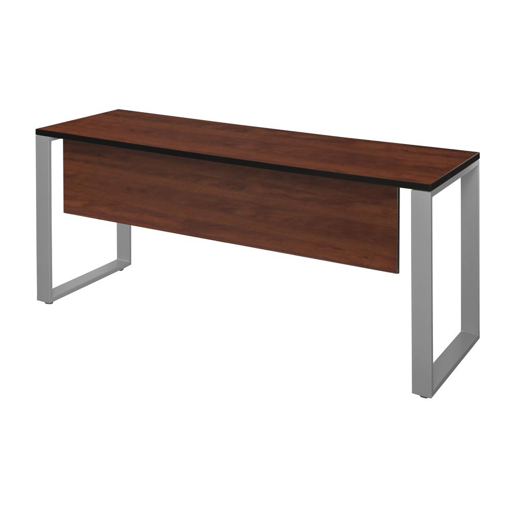 Regency Structure 60 x 24 in. Seminar Training Table with Modesty Panel- Cherry/ Grey. Picture 1