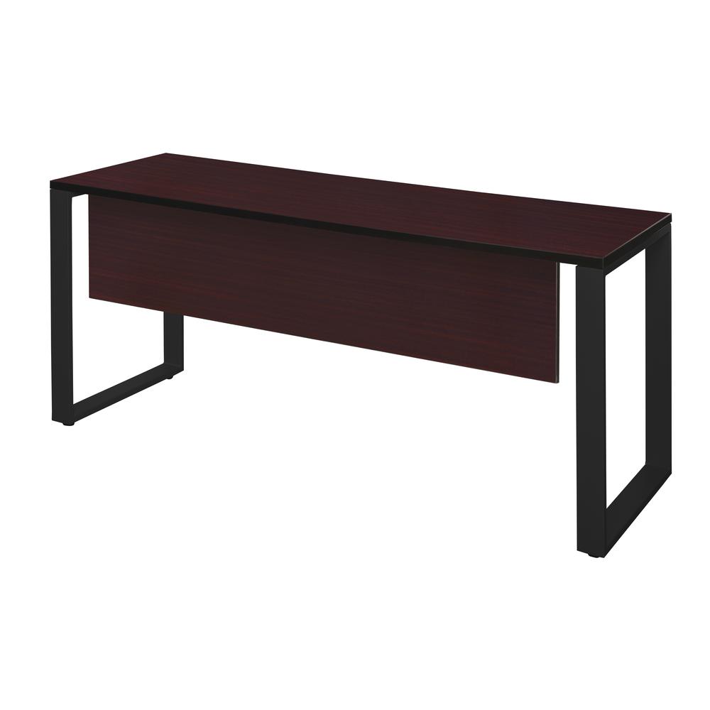 Structure 66" x 24" Training Table with Modesty Panel- Mahogany/Black. Picture 1