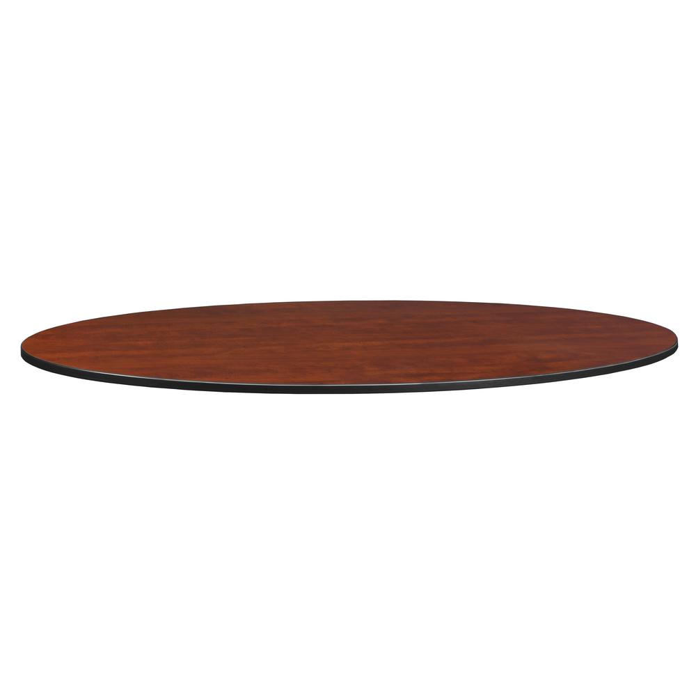 Structure 78" x 42" Oval Table Top- Cherry/ Maple. Picture 1