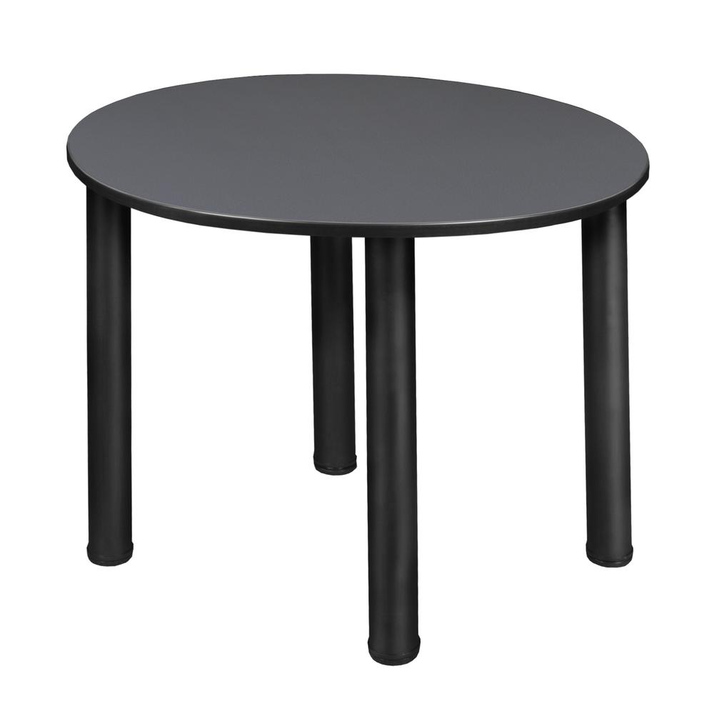 Kee 30" Round Slim Table - Grey/ Black. Picture 1