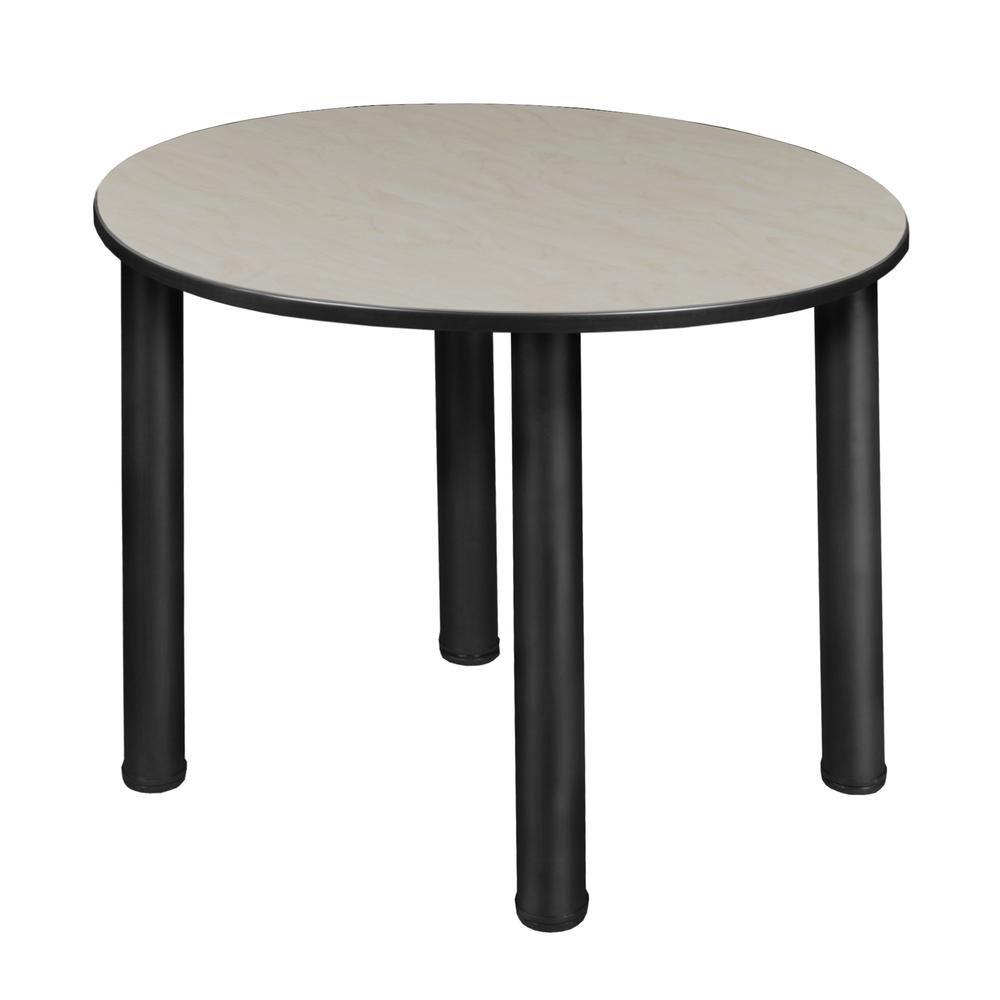Kee 30" Round Slim Table - Maple/ Black. Picture 1