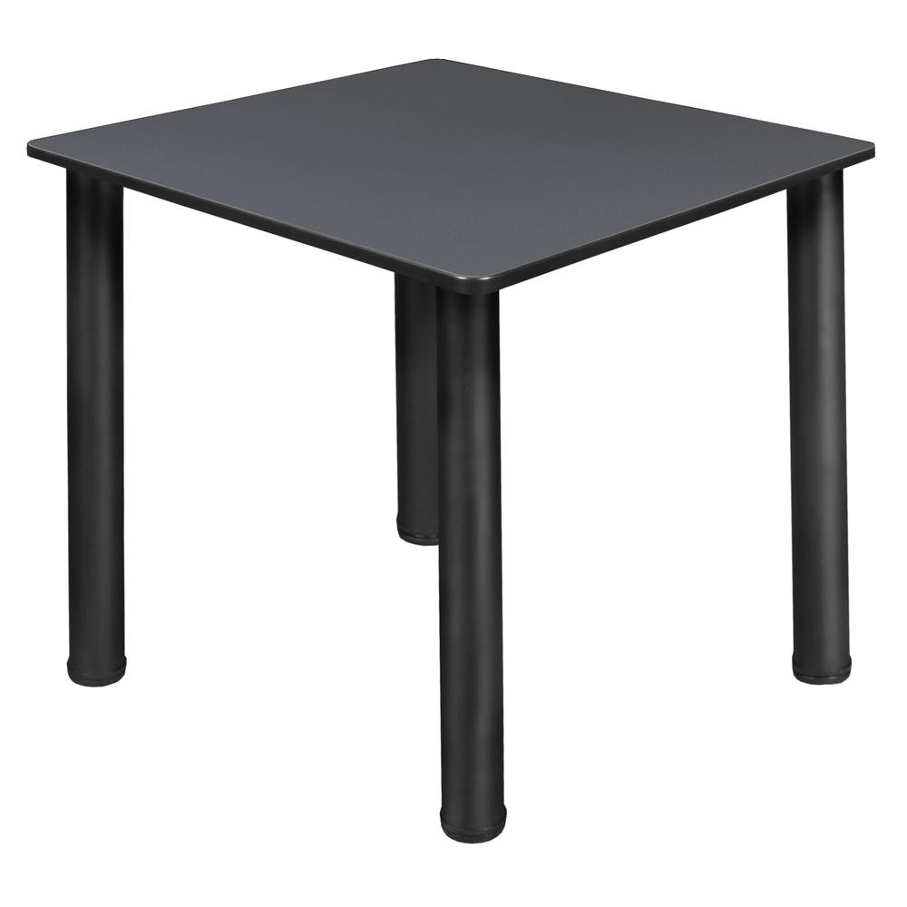 Kee 30" Square Slim Table - Grey/ Black. Picture 1