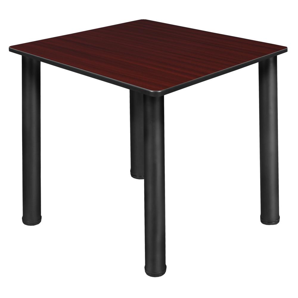 Kee 30" Square Slim Table - Mahogany/ Black. Picture 1