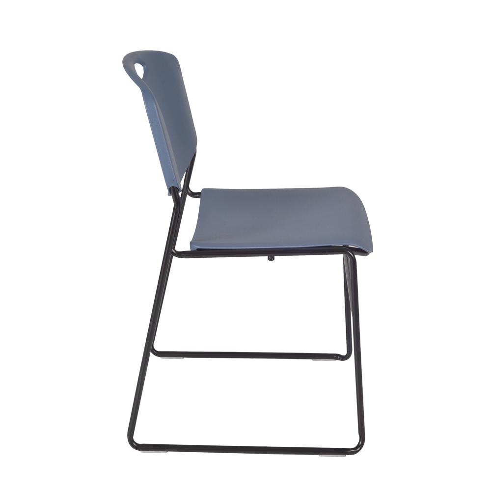 Regency Cain 30 in. Square Breakroom Table- Ash Grey & 4 Zeng Stack Chairs- Blue. Picture 5