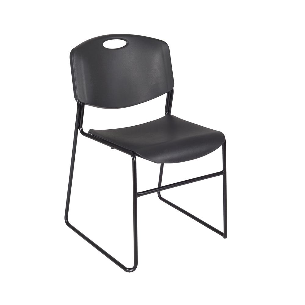 Kee 30" Square Height Adjustable  Mobile Classroom Table - Cherry & 4 Zeng Stack Chairs- Black. Picture 4