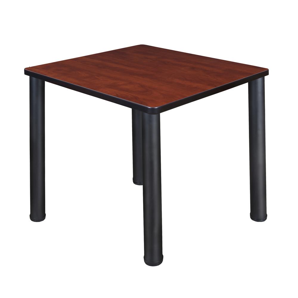 Kee 30" Square Breakroom Table- Cherry/ Black. Picture 1