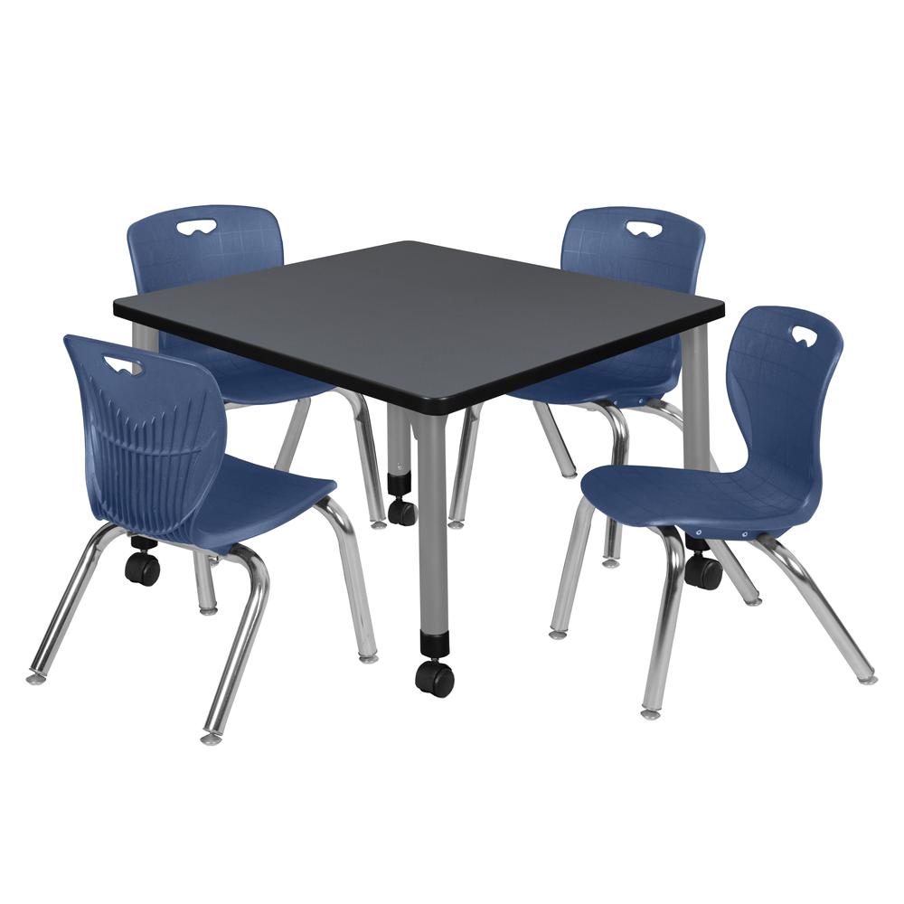Regency Kee 30 in. Square Mobile Adjustable Classroom Table. The main picture.