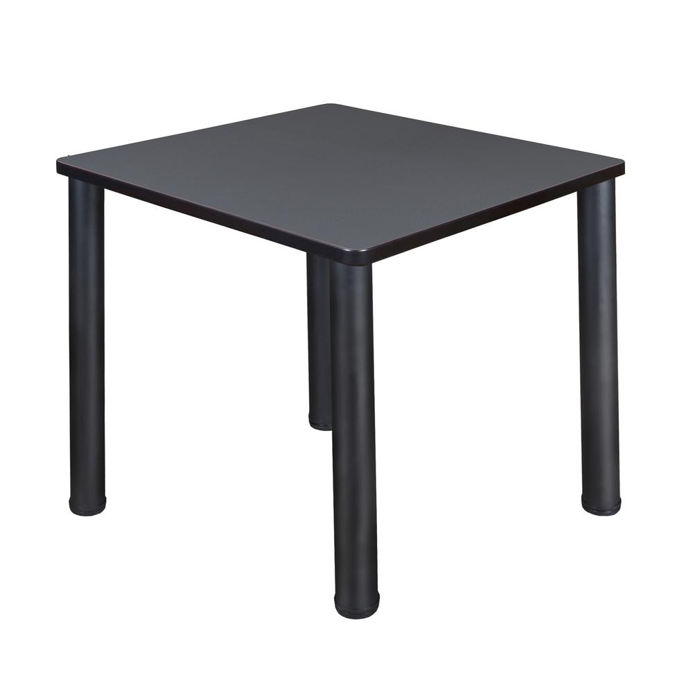 Kee 30" Square Breakroom Table- Grey/ Black. Picture 1