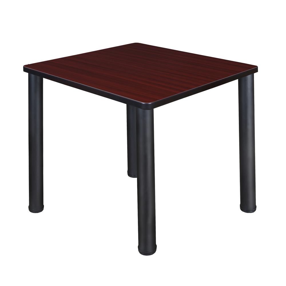 Kee 30" Square Breakroom Table- Mahogany/ Black. Picture 1
