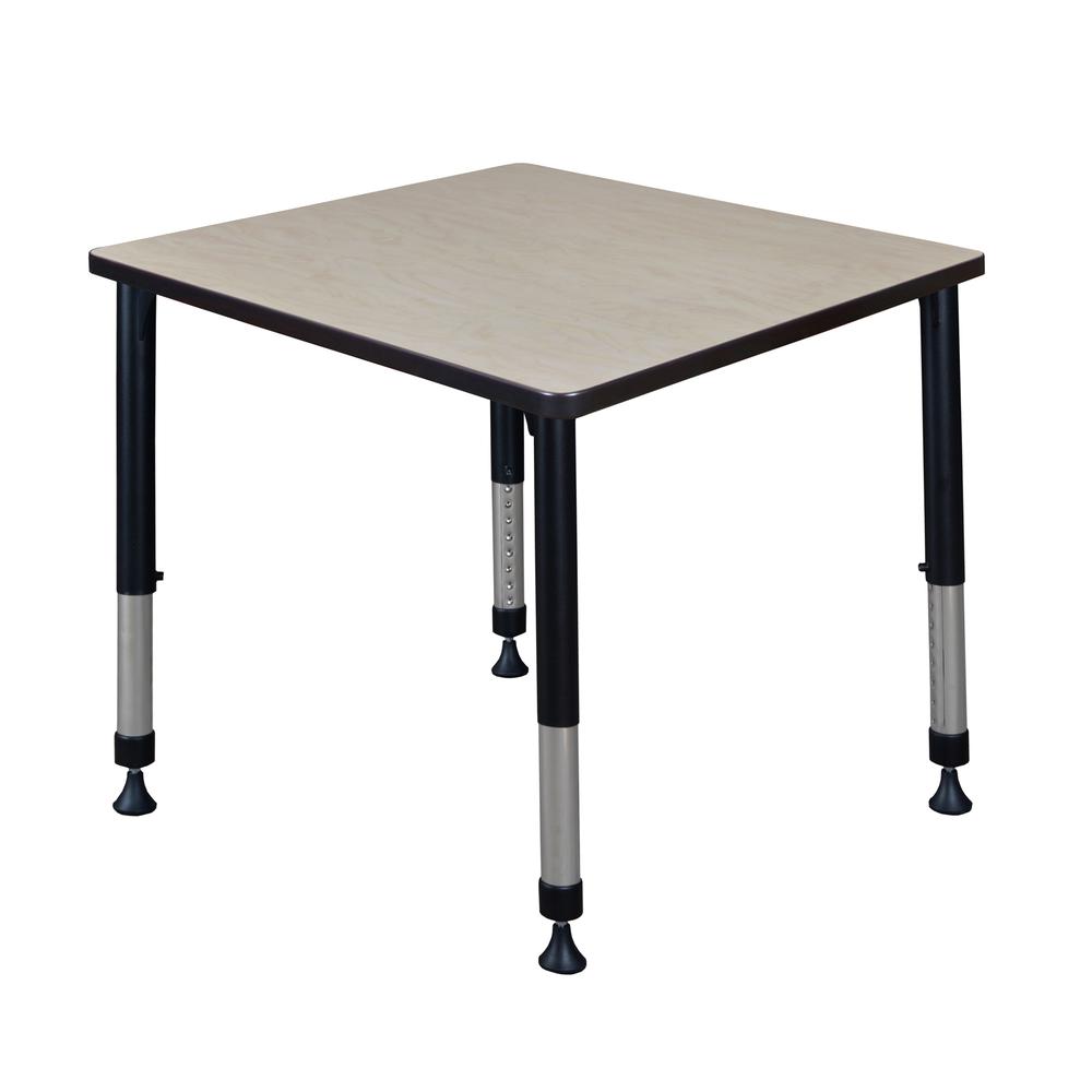 Kee 30" Square Height Adjustable Classroom Table - Maple. Picture 1