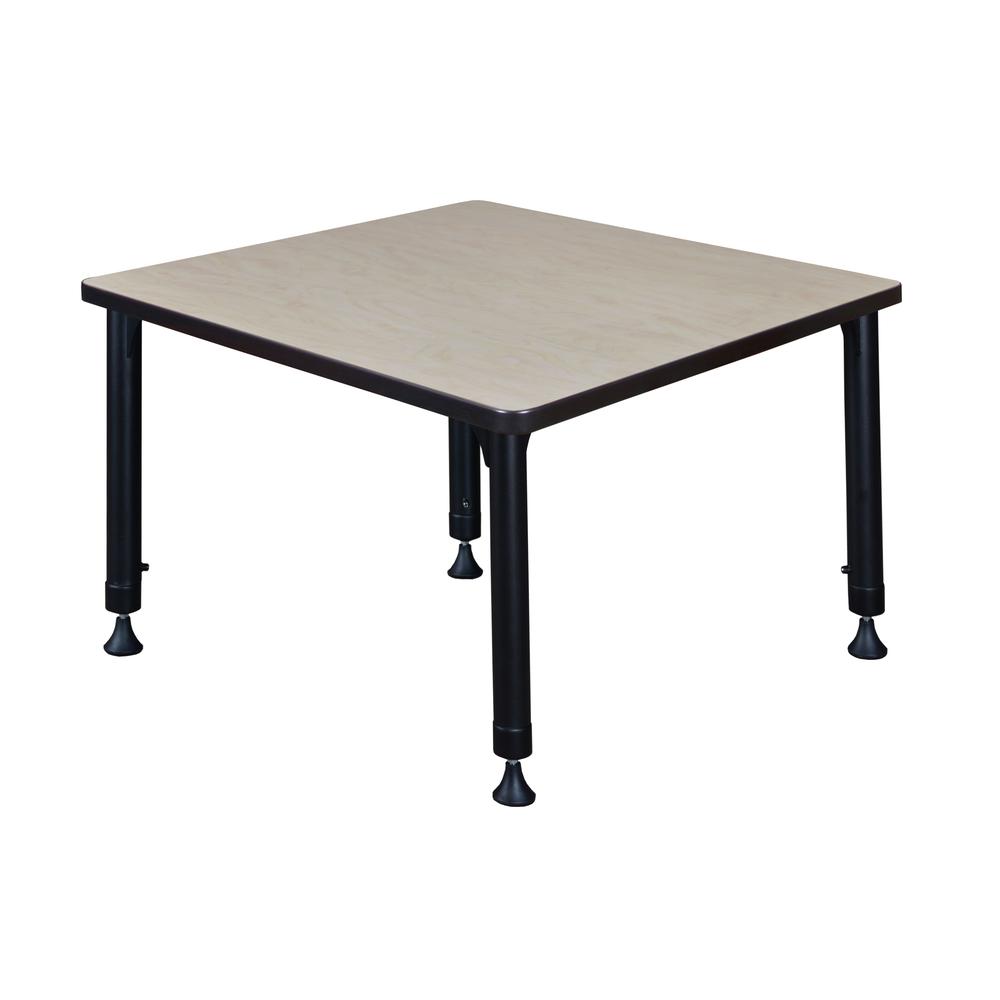 Kee 30" Square Height Adjustable Classroom Table - Maple. Picture 3