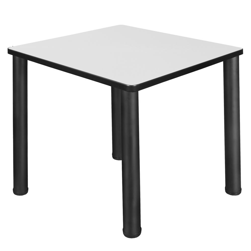 Kee 30" Square Breakroom Table- White/ Black. Picture 1