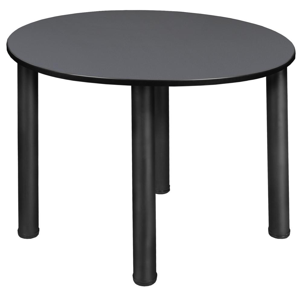Kee 36" Round Slim Table - Grey/ Black. Picture 1