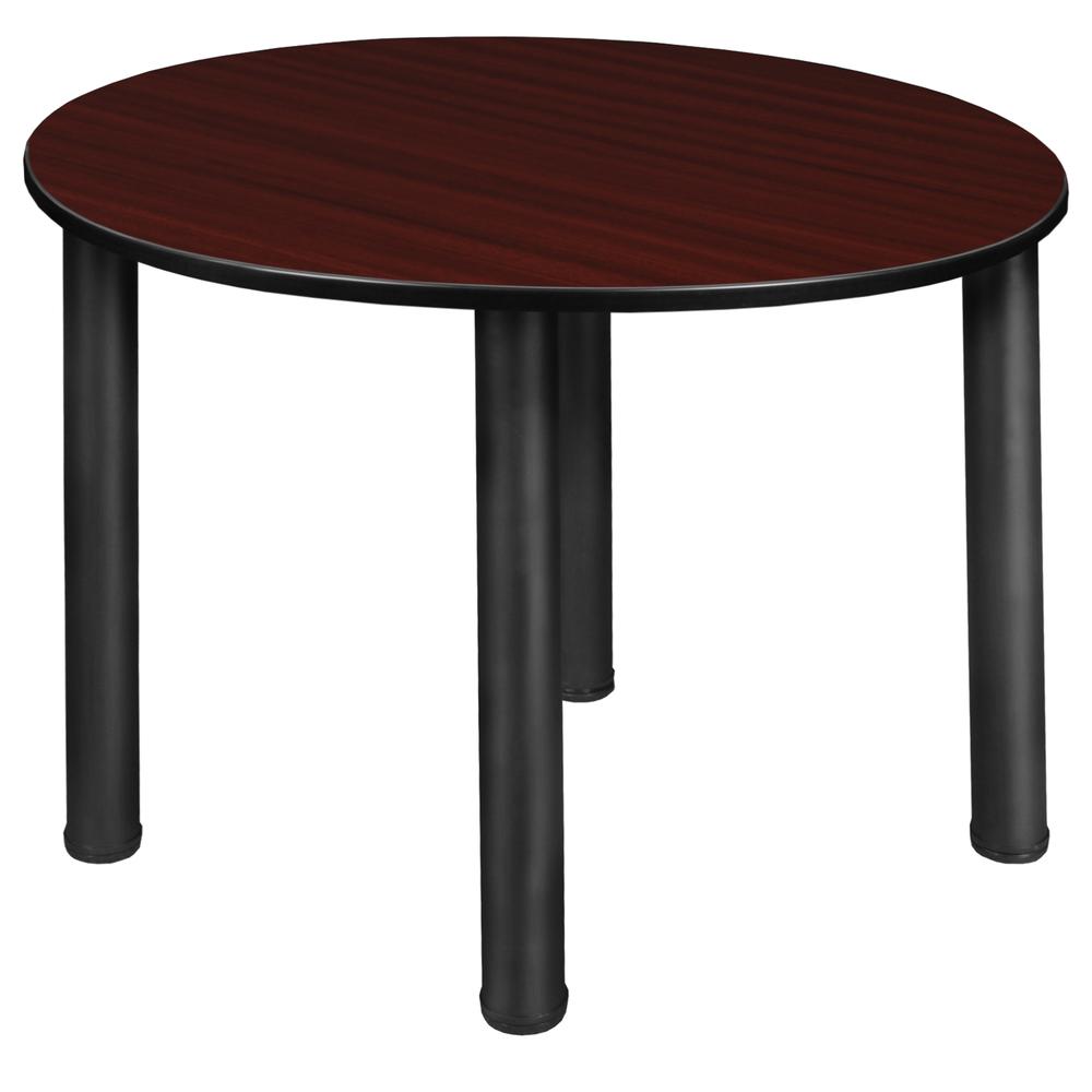 Kee 36" Round Slim Table - Mahogany/ Black. Picture 1