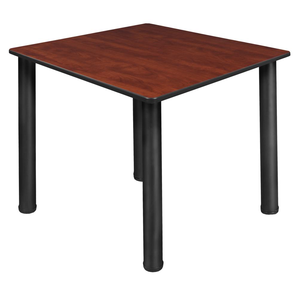 Kee 36" Square Slim Table - Cherry/ Black. Picture 1